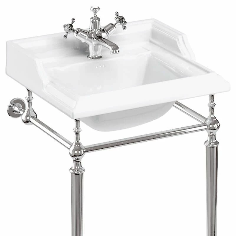 Burlington Classic 50cm Two Tap Hole Square Basin - White - B202TH 1 Burlington Classic 50cm Two Tap Hole Square Basin - White - B202TH