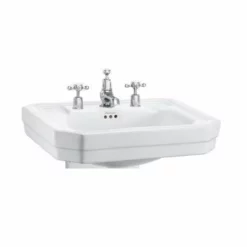 Burlington Victorian 56cm Three Tap Hole Basin - White - B23TH