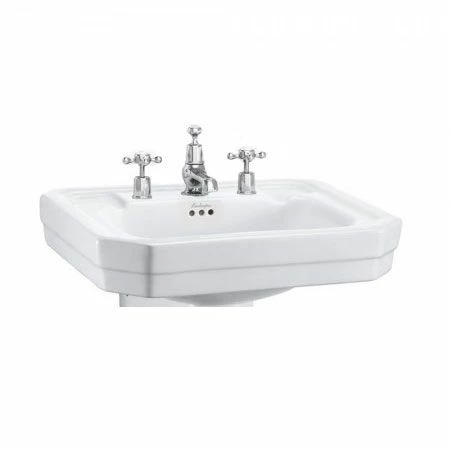 Burlington Victorian 61cm Three Tap Hole Basin - White - B33TH 1 Burlington Victorian 61cm Three Tap Hole Basin - White - B33TH