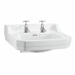 Burlington Edwardian 61cm Two Tap Hole Square Basin - White - B52TH