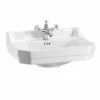Burlington Edwardian 56cm Three Tap Hole Square Basin - White - B43TH