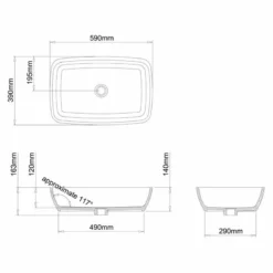 Clearwater Vicenza Natural Stone Countertop Basin - White - B4D -IDEAL STANDARD Shop b4d dims