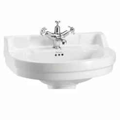 Burlington Edwardian 56cm One Tap Hole Round Basin - White - B61TH