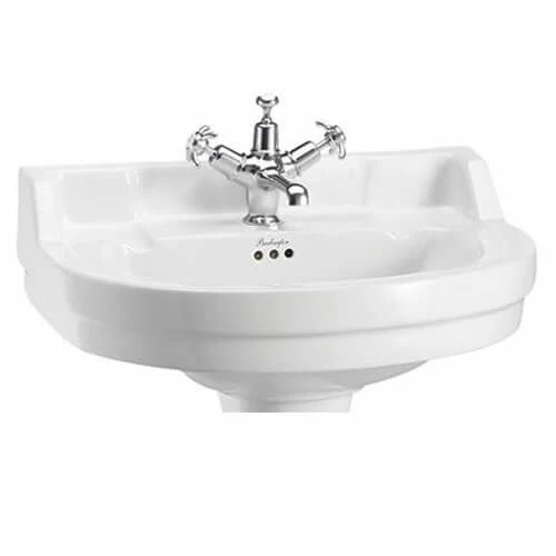 Burlington Edwardian 56cm One Tap Hole Round Basin - White - B61TH 1 Burlington Edwardian 56cm One Tap Hole Round Basin - White - B61TH