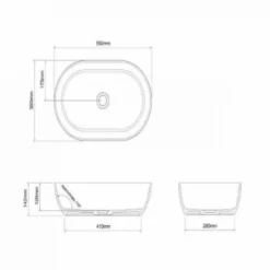 Clearwater Formoso Countertop Basin 550mm - White - B1ACS 5 Clearwater Formoso Countertop Basin 550mm - White - B1ACS -IDEAL STANDARD Shop b 1 b1acs dimensions