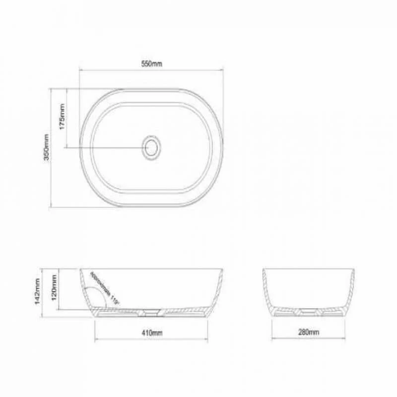 Clearwater Formoso Countertop Basin 550mm - White - B1ACS 3 Clearwater Formoso Countertop Basin 550mm - White - B1ACS - Image 3