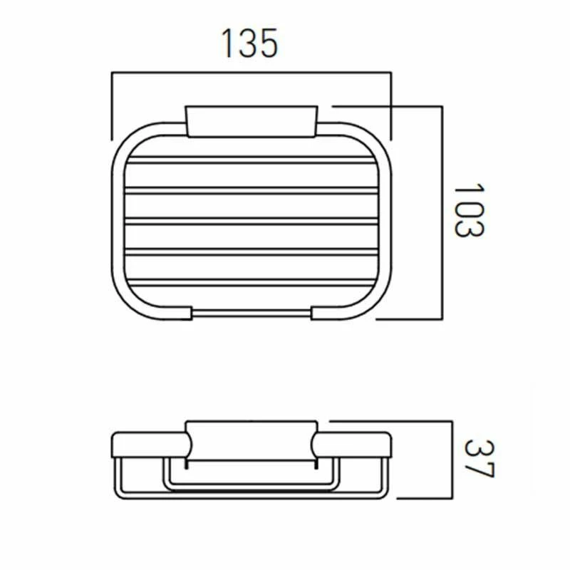 Vado Small Rectangular Wall Mounted Basket - Chrome - BAS-2001-C/P 2 Vado Small Rectangular Wall Mounted Basket - Chrome - BAS-2001-C/P - Image 2