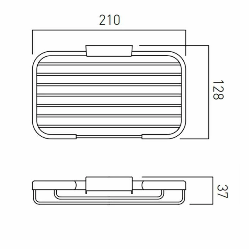 Vado Basket Large Rectangular Wall Mounted - Chrome - BAS-2002-C/P 2 Vado Basket Large Rectangular Wall Mounted - Chrome - BAS-2002-C/P - Image 2