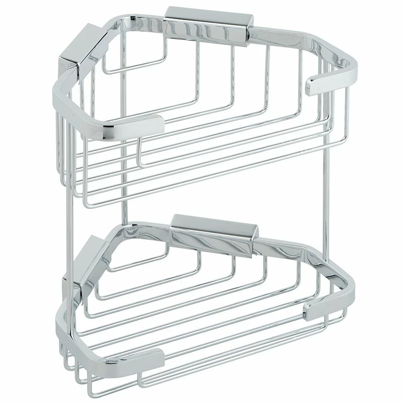 Vado Basket Large Double Triangular Corner Wall Mounted - Chrome - BAS-2013-C/P 1 Vado Basket Large Double Triangular Corner Wall Mounted - Chrome - BAS-2013-C/P