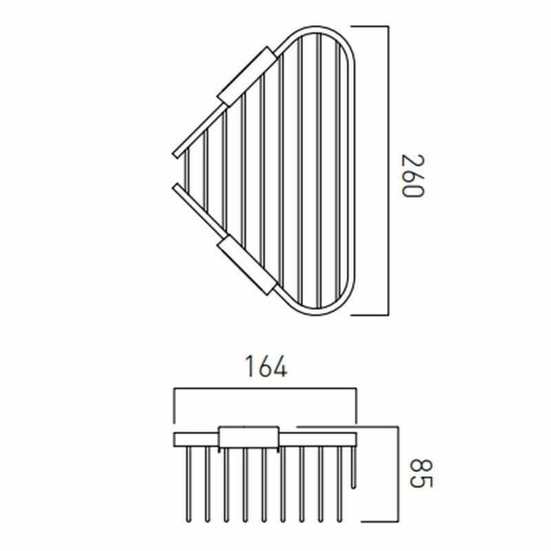 Vado Basket Large Triangular Corner Wall Mounted - Chrome - BAS-2015L-C/P 2 Vado Basket Large Triangular Corner Wall Mounted - Chrome - BAS-2015L-C/P - Image 2