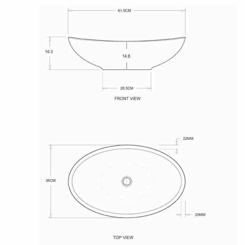 BC Designs Kurv Cian Countertop Basin - Polished White - BAB105 3 BC Designs Kurv Cian Countertop Basin - Polished White - BAB105 - Image 3