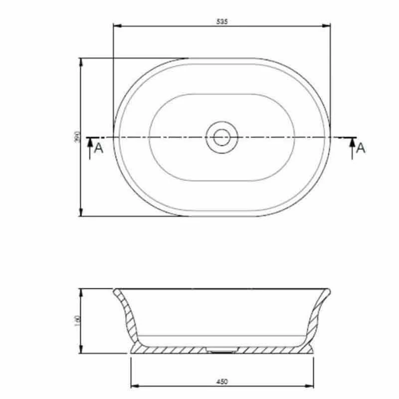 BC Designs Aurelius/Bampton Cian Countertop Basin - Polished White - BAB130 3 BC Designs Aurelius/Bampton Cian Countertop Basin - Polished White - BAB130 - Image 3