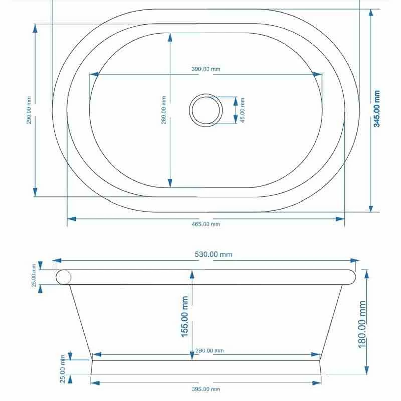 BC Designs Copper Basin With Patinata Blue Outer - BAC054 2 BC Designs Copper Basin With Patinata Blue Outer - BAC054 - Image 2