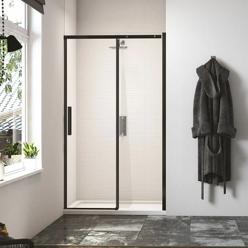 Merlyn Black Sliding Shower Door 1500mm - BLKFSL1500H 1 Merlyn Black Sliding Shower Door 1500mm - BLKFSL1500H