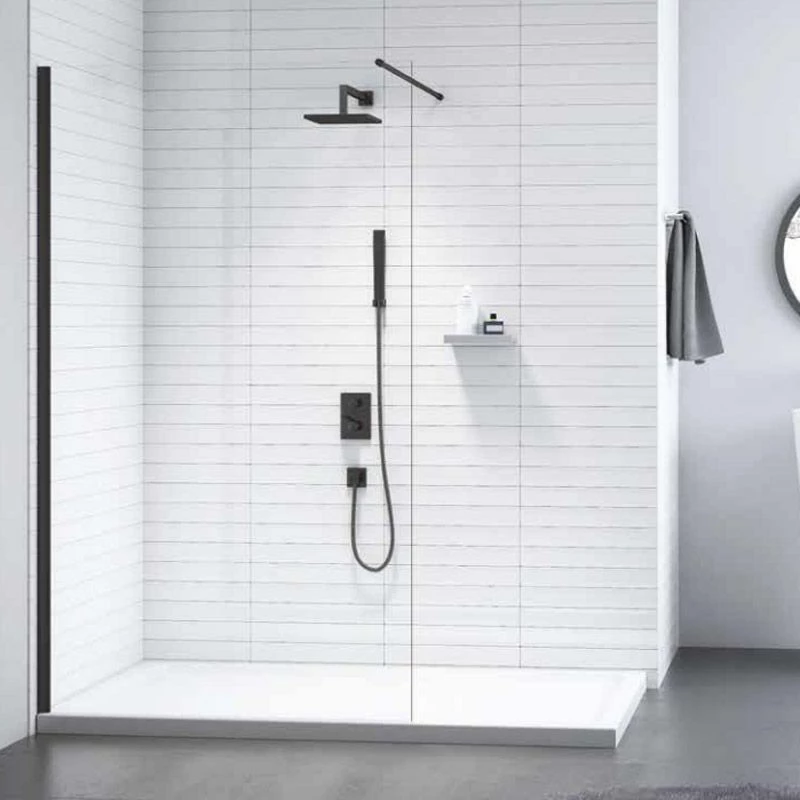 Merlyn Black Frameless Wetroom Panel 1200mm Showerwall - BLKSW1200 1 Merlyn Black Frameless Wetroom Panel 1200mm Showerwall - BLKSW1200