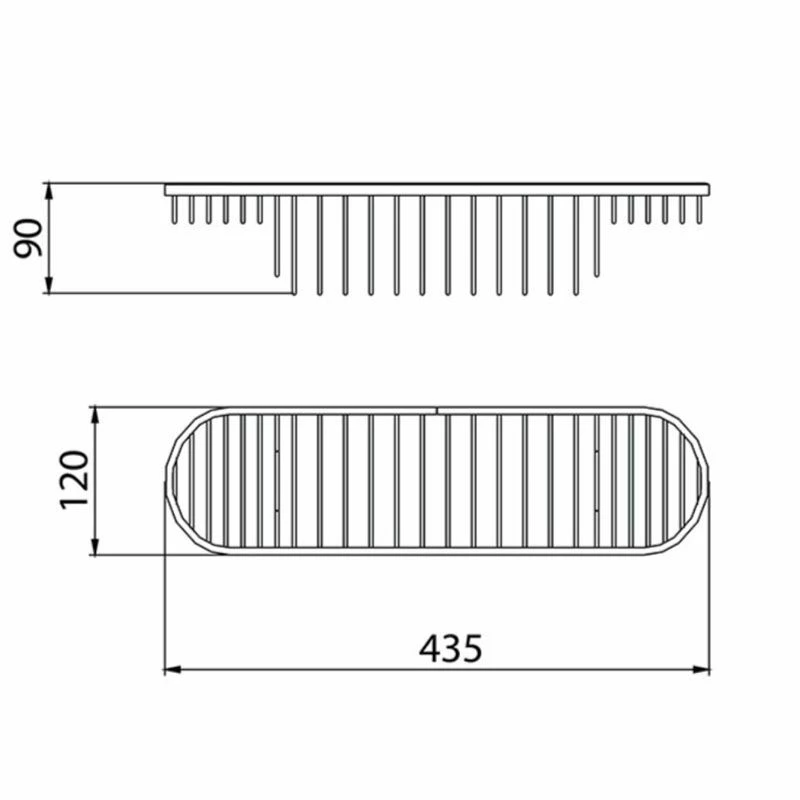 Bristan Large Oval Wall Mounted Wire Basket - Chrome - COMP BASK01 C 2 Bristan Large Oval Wall Mounted Wire Basket - Chrome - COMP BASK01 C - Image 2