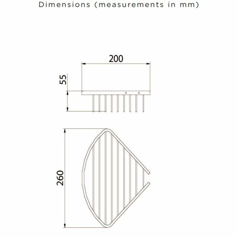 Bristan Corner Wire Basket Chrome Plated - COMP BASK04 C 2 Bristan Corner Wire Basket Chrome Plated - COMP BASK04 C - Image 2