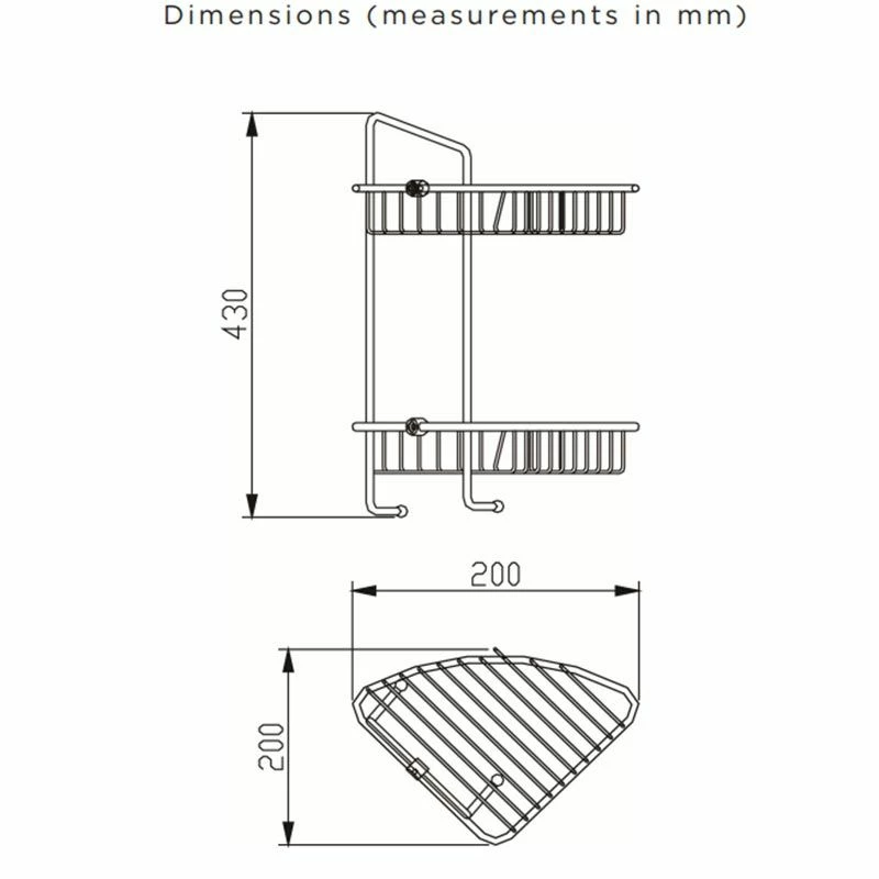 Bristan Two Tier Wire Basket Chrome Plated - COMP BASK07 C 2 Bristan Two Tier Wire Basket Chrome Plated - COMP BASK07 C - Image 2