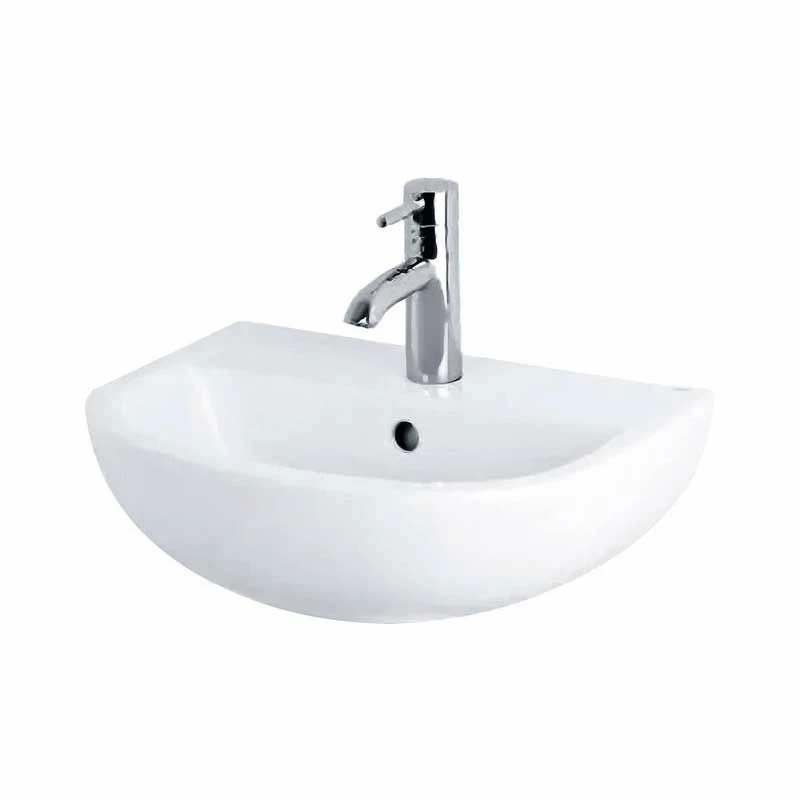 Essential LILY Pedestal Basin Only 450mm Wide 1 Tap Hole - EC1007 1 Essential LILY Pedestal Basin Only 450mm Wide 1 Tap Hole - EC1007
