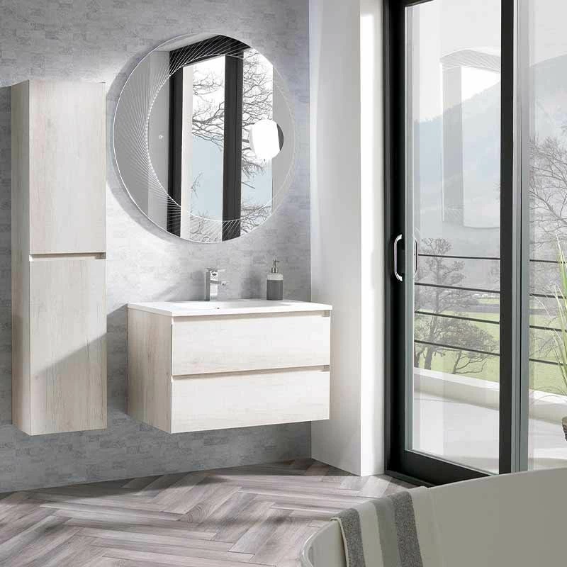 Calypso Brenta 800 Wall Hung Vanity Unit - Limed Oak - 4729 2 Calypso Brenta 800 Wall Hung Vanity Unit - Limed Oak - 4729 - Image 2