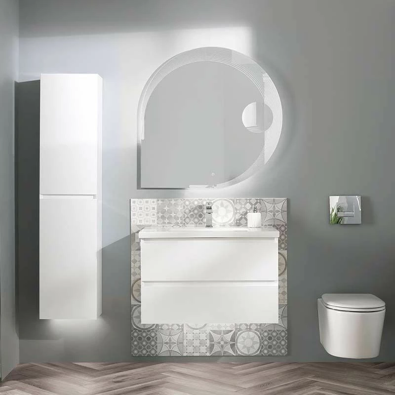 Calypso Brenta Tall Wall Vanity Unit - Pearly White - 4733 2 Calypso Brenta Tall Wall Vanity Unit - Pearly White - 4733 - Image 2