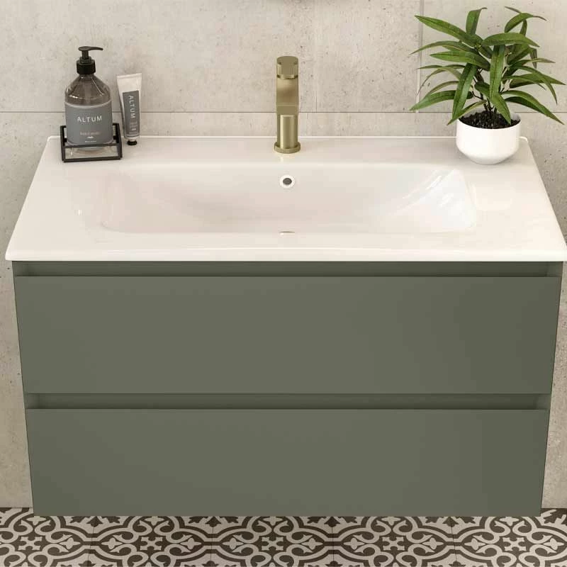 Calypso Brenta 800 Wall Hung Vanity Unit - Warm Sage - 4751 3 Calypso Brenta 800 Wall Hung Vanity Unit - Warm Sage - 4751 - Image 3