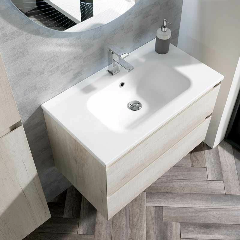 Calypso Brenta 600 Wall Hung Vanity Unit - Limed Oak - 4726 2 Calypso Brenta 600 Wall Hung Vanity Unit - Limed Oak - 4726 - Image 2