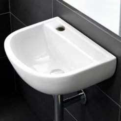 RAK Ceramics Compact 38cm Special Needs Basin 1 Tap Hole Left Hand With No Overflow - CO1004AWHA