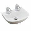 RAK Ceramics Compact 50cm Special Needs Basin 2 Tap Holes With No Overflow - CO0602AWHA