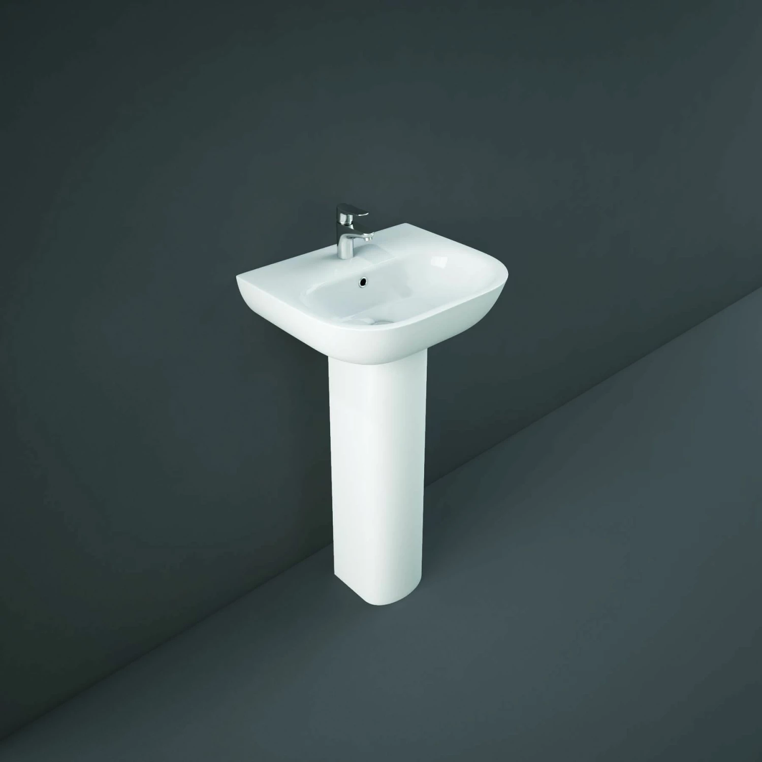 RAK Ceramics Tonique 45cm Basin 1 Tap Hole - TON45BAS1 1 RAK Ceramics Tonique 45cm Basin 1 Tap Hole - TON45BAS1