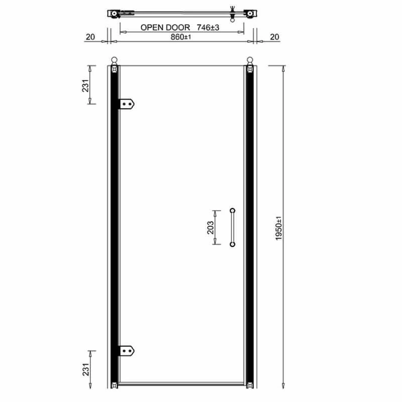 Burlington Hinged 900mm Glass Shower Door - C21 2 Burlington Hinged 900mm Glass Shower Door - C21 - Image 2