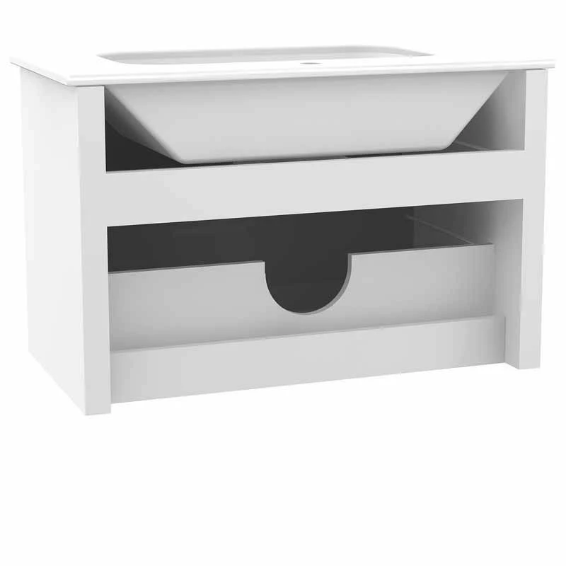 Calypso Sora 800 Wall Hung Vanity Unit - Pearly White - 4761 2 Calypso Sora 800 Wall Hung Vanity Unit - Pearly White - 4761 - Image 2