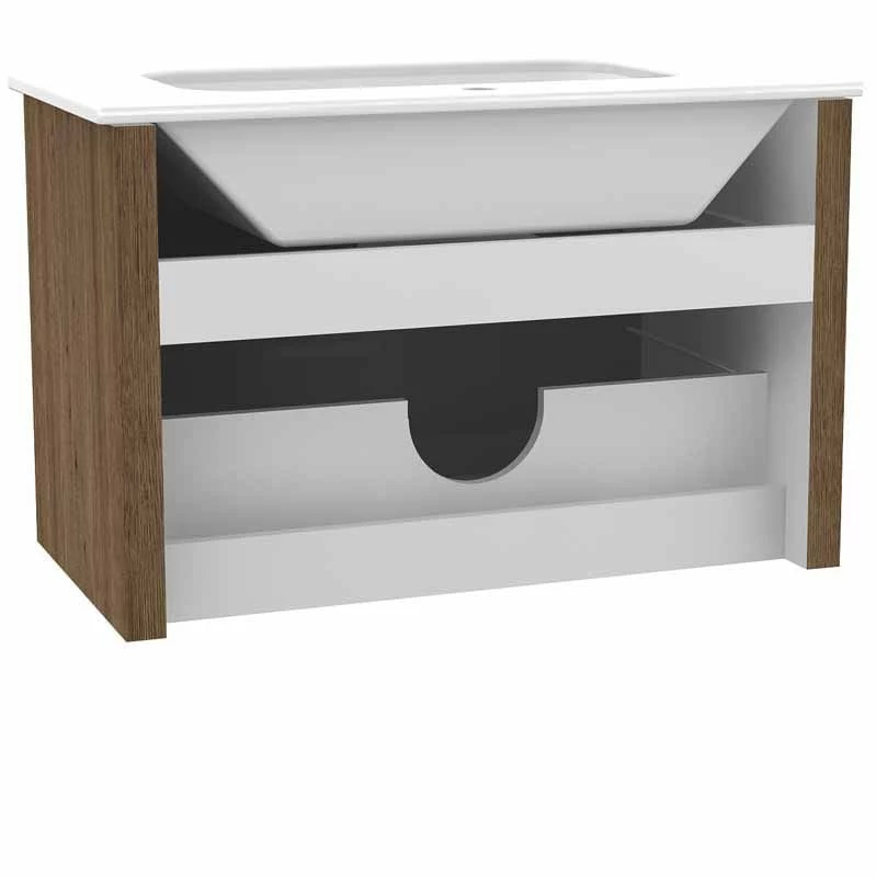 Calypso Sora 800 Wall Hung Vanity Unit - Sienna Oak - 4763 2 Calypso Sora 800 Wall Hung Vanity Unit - Sienna Oak - 4763 - Image 2