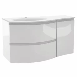 Calypso Levanto LH Wing Wall Hung Vanity Unit - Coral White - 7878.57