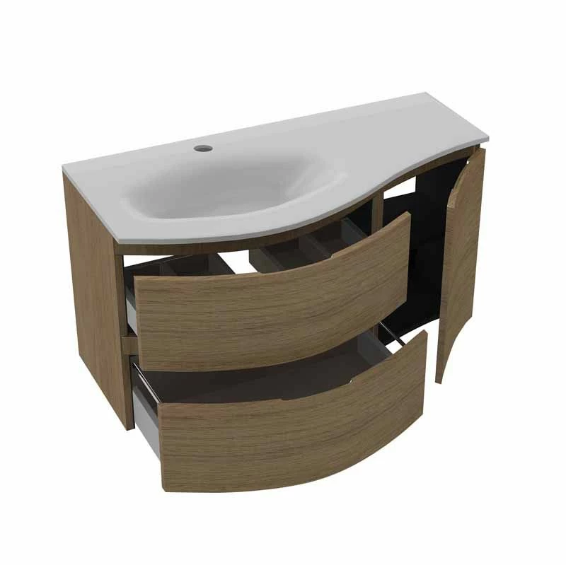 Calypso Levanto LH Wing Wall Hung Vanity Unit - Tortona Oak - 7878.72 2 Calypso Levanto LH Wing Wall Hung Vanity Unit - Tortona Oak - 7878.72 - Image 2