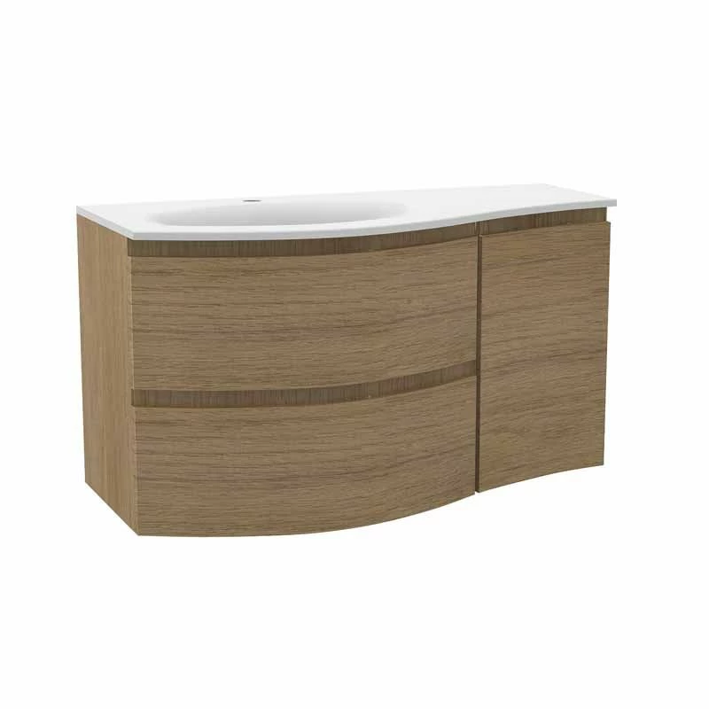 Calypso Levanto LH Wing Wall Hung Vanity Unit - Tortona Oak - 7878.72 1 Calypso Levanto LH Wing Wall Hung Vanity Unit - Tortona Oak - 7878.72