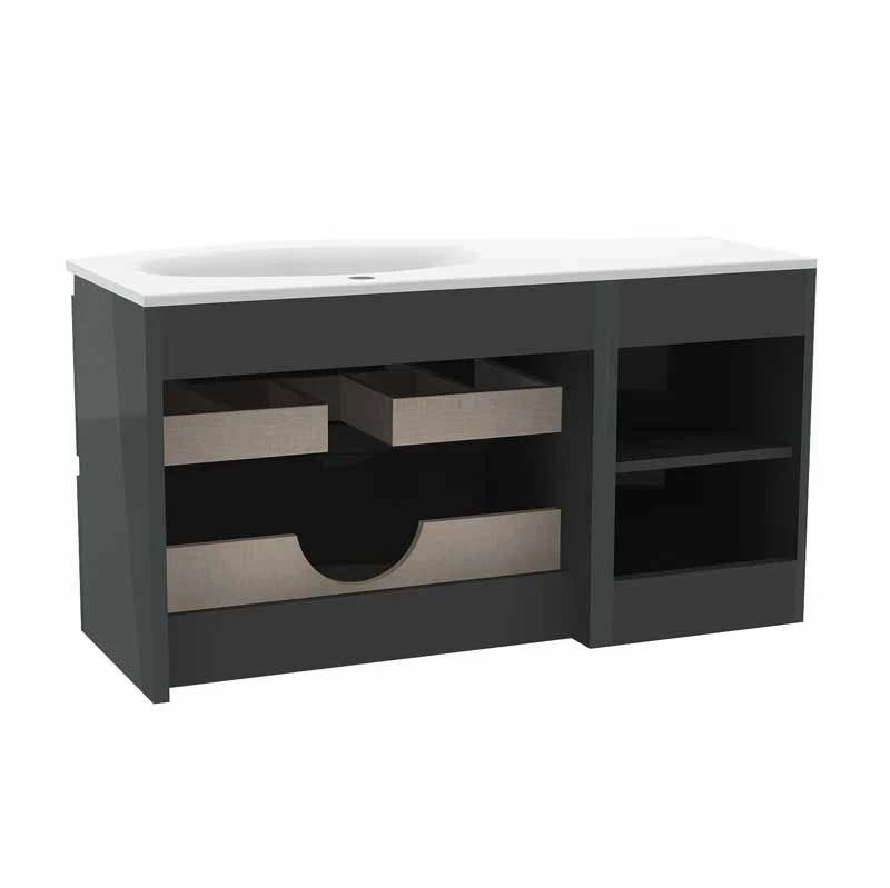 Calypso Levanto RH Wing Wall Hung Vanity Unit - Ember Gloss - 7879.76 2 Calypso Levanto RH Wing Wall Hung Vanity Unit - Ember Gloss - 7879.76 - Image 2