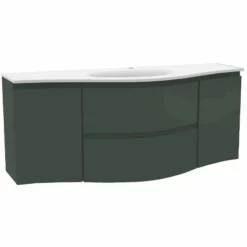 Calypso Levanto Double Wing Wall Hung Vanity Unit - Fir Green - 7880.56
