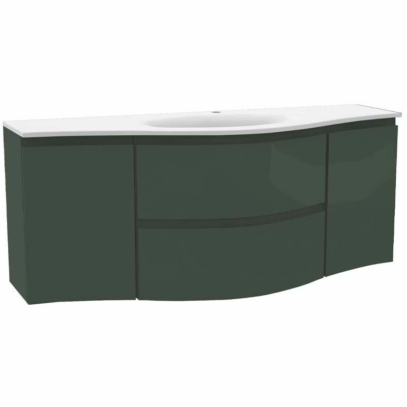 Calypso Levanto Double Wing Wall Hung Vanity Unit - Fir Green - 7880.56 1 Calypso Levanto Double Wing Wall Hung Vanity Unit - Fir Green - 7880.56