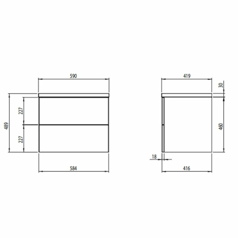 Tavistock Cadence 600mm Wall Mounted Basin Unit - Gloss White - CA600W.W 2 Tavistock Cadence 600mm Wall Mounted Basin Unit - Gloss White - CA600W.W - Image 2