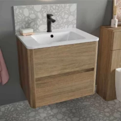 Calypso Sora 600 Wall Hung Vanity Unit - Sienna Oak - 4758 -IDEAL STANDARD Shop calypso 600 lifestyle oak