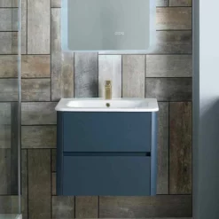 Calypso Sora 600 Wall Hung Vanity Unit - Adriatic Blue - 4760 5 Calypso Sora 600 Wall Hung Vanity Unit - Adriatic Blue - 4760 -IDEAL STANDARD Shop calypso 600 lifestyle 1