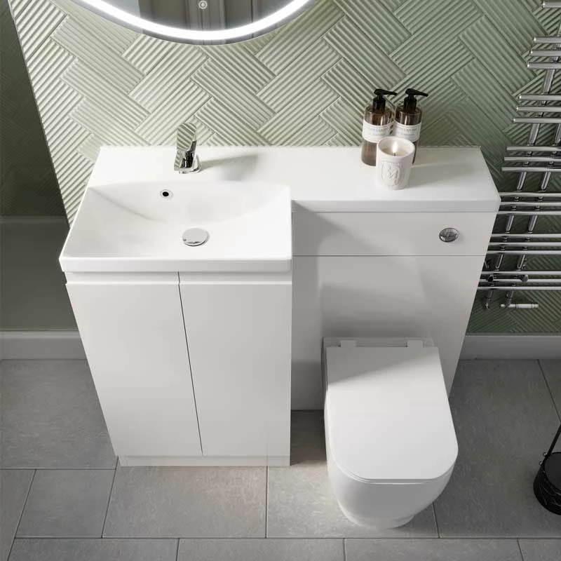 Calypso Veneto Two Door LH Combi Vanity Unit Set - Pearl - 6952VNPL 2 Calypso Veneto Two Door LH Combi Vanity Unit Set - Pearl - 6952VNPL - Image 2