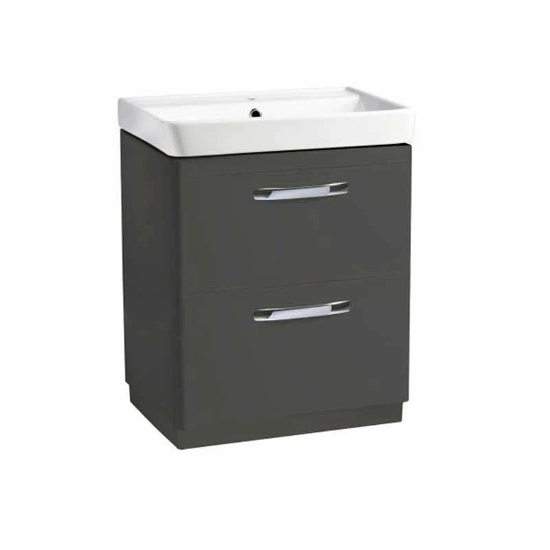 Tavistock Compass 600mm Double Drawer Freestanding Unit Only - Gloss Clay - CM600FDC 1 Tavistock Compass 600mm Double Drawer Freestanding Unit Only - Gloss Clay - CM600FDC