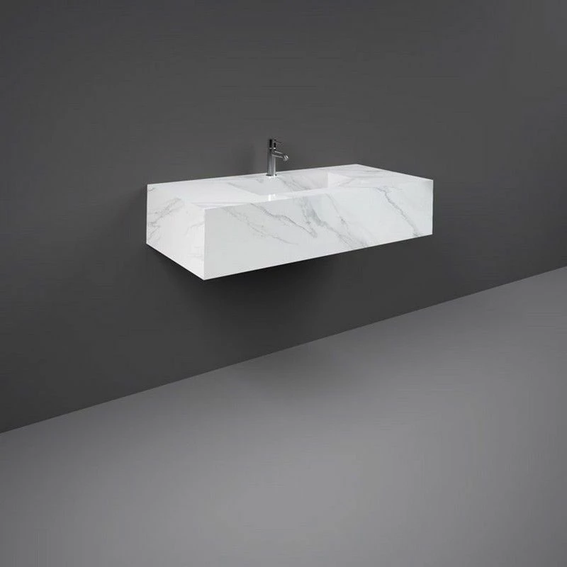 RAK Ceramics Precious 1000mm Wall Mounted Counter Wash Basin With 1th In Carrara - PRECT10347100A 1 RAK Ceramics Precious 1000mm Wall Mounted Counter Wash Basin With 1th In Carrara - PRECT10347100A