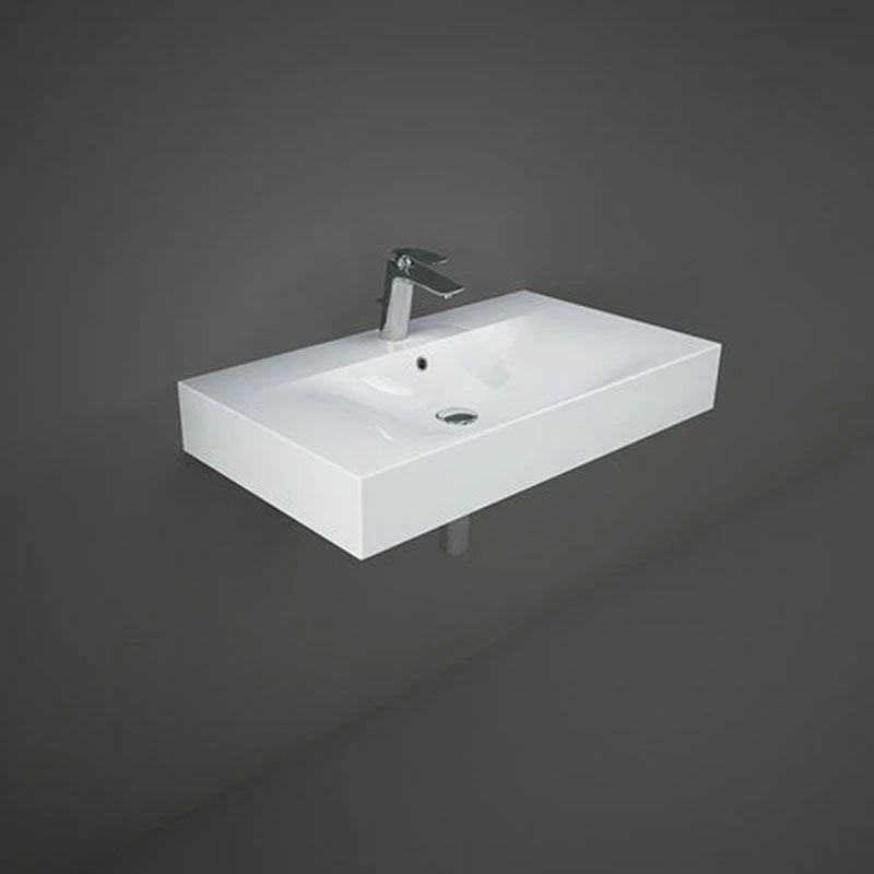 RAK Ceramics Des 810mm Wall-Hung Basin 1 Tap Hole - Alpine White - DESWB08101AWHA 1 RAK Ceramics Des 810mm Wall-Hung Basin 1 Tap Hole - Alpine White - DESWB08101AWHA