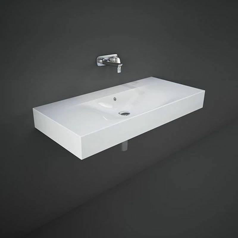 RAK Ceramics Des 1010mm Wall-Hung Basin No Tap Hole - Alpine White - DESWB10100AWHA 1 RAK Ceramics Des 1010mm Wall-Hung Basin No Tap Hole - Alpine White - DESWB10100AWHA