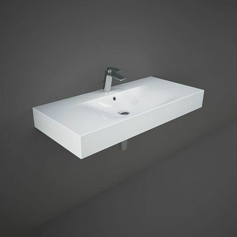 RAK Ceramics Des 1010mm Wall-Hung Basin 1 Tap Hole - Alpine White - DESWB10101AWHA 1 RAK Ceramics Des 1010mm Wall-Hung Basin 1 Tap Hole - Alpine White - DESWB10101AWHA
