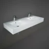 RAK Ceramics Des 1210mm Wall-Hung Double Basin 2 Tap Hole - Alpine White - DESWB12101AWHA