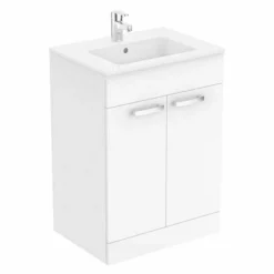 Ideal Standard Tempo 600mm Floorstanding Vanity Unit And Basin Pack - Gloss White - E0774WG